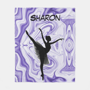Girls Dance White and Purple Swirl Fleece Blanket