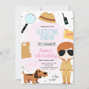 Girls Detective Party Invitation