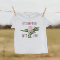 Girl's Dinosaur Stomping Into One Shirt