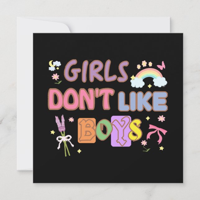 Girls Don't Like Boys  Invitation (Front)