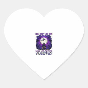 Girls Dont Like Boys Witches Halloween Haunted Hou Heart Sticker
