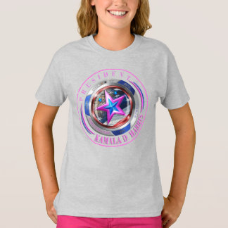 Girls Dual Sided Harris-Walz Wing/Stamp Medallion T-Shirt