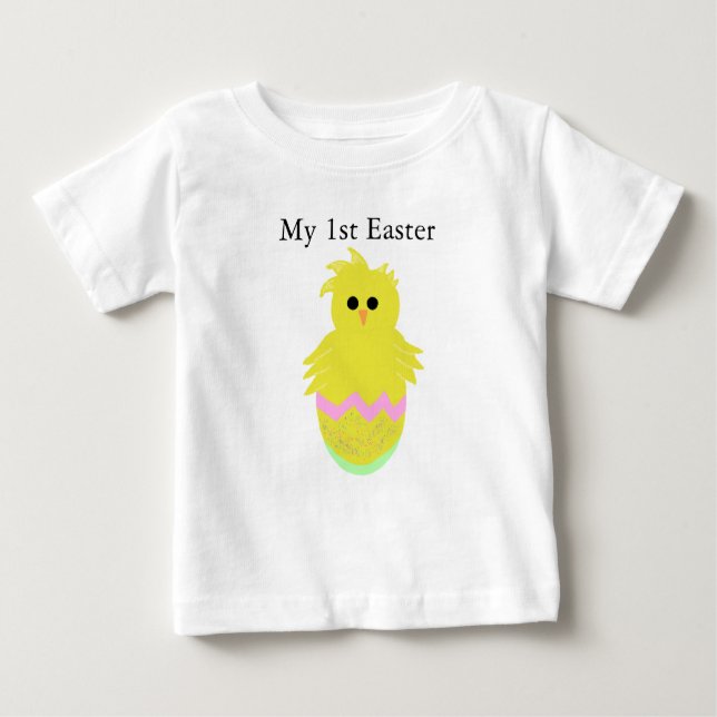 Girls Easter Chick Egg T-shirt - CUSTOMIZE Text (Front)