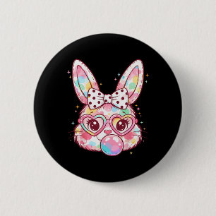 Girls Easter Cute Bunny Face Pink Easter Kids Girl 6 Cm Round Badge