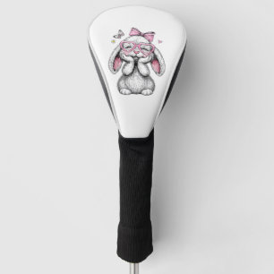 Girls Easter Cute Bunny Face Pink Easter Kids Todd Golf Head Cover