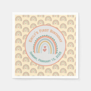 Girl's Elegant & Sweet Rainbow Pale Yellow Napkin