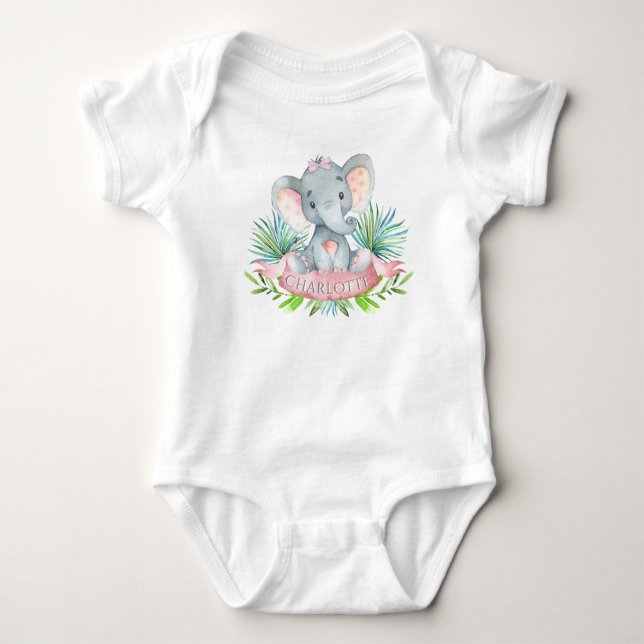 Girls Elephant Baby Shirts (Front)