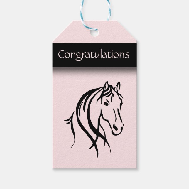 Girls Equine Congratulations Gift Tags (Front)