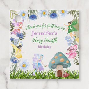 Girl's Fairy Birthday Fairies and Flowers Any Age Favour Tags