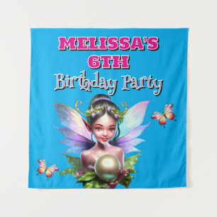 Girls fairy birthday theme party decorations  tapestry