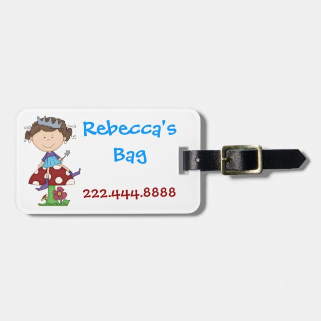 Girl's Fairy Luggage Tag (Front Horizontal)
