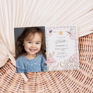 Girls Fairy Magical Garden Any Age Birthday Photo Invitation
