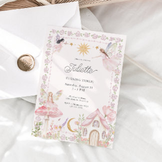 Girls Fairy Magical Garden Birthday Invitation