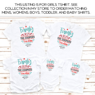 Girls Family Vacation Beach Summer Custom T-Shirt