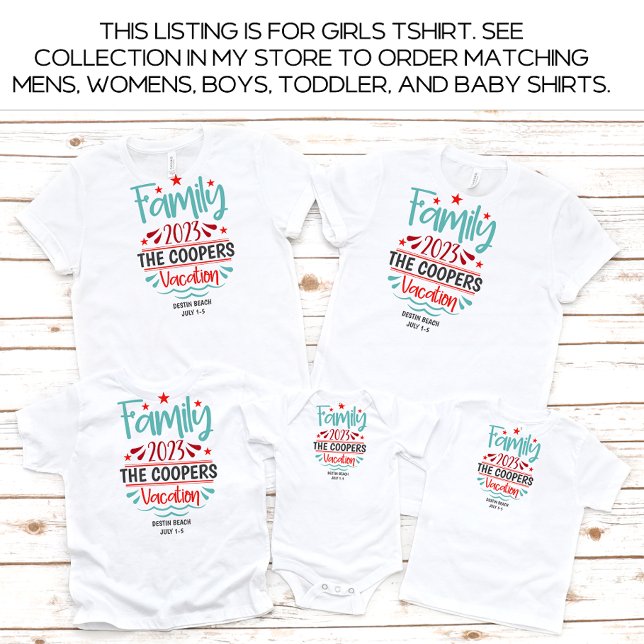 Girls Family Vacation Beach Summer Custom T-Shirt (Creator Uploaded)