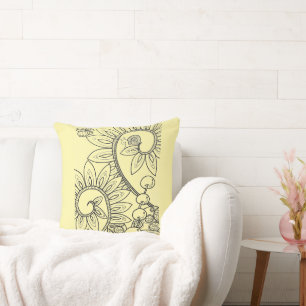 Girls fantasy flower snail gingham pillow