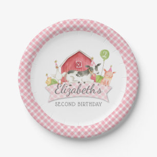 Girls Farm Birthday Party Paper Plates