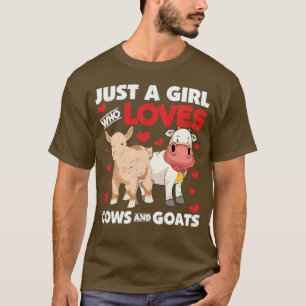Girls Farming Cow Farmer Women Farm Animal Goat T-Shirt