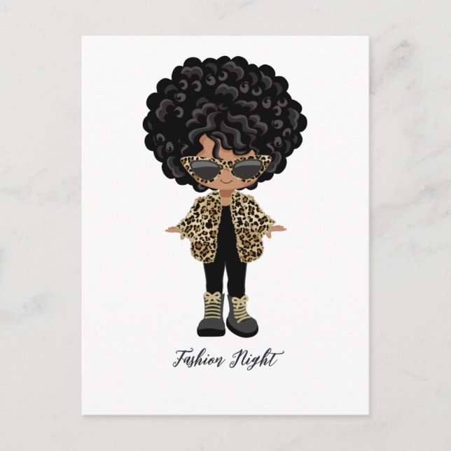Girls Fashion Night Party Postcard (Front)