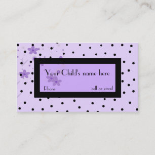 Girl's fashionable calling card