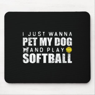Girls Fastpitch Softll Funny Dog Mouse Pad