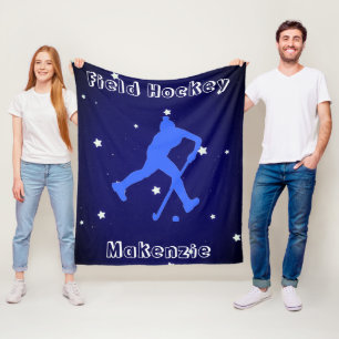Girls Field Hockey Personalised Fleece Blanket