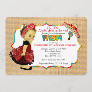 Girls Fiesta Baby Shower Invitations Party 083