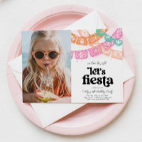 Girl's Fiesta Photo Birthday Invitation