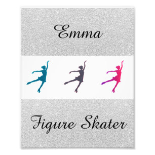 Girl's Figure Skater Personalised Photo Print