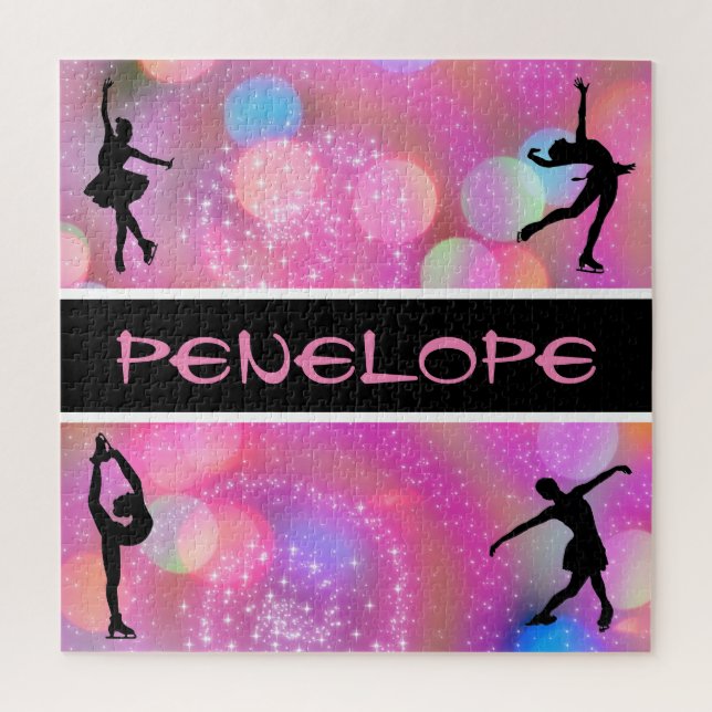 Girls Figure Skating Personalised Jigsaw Puzzle (Vertical)