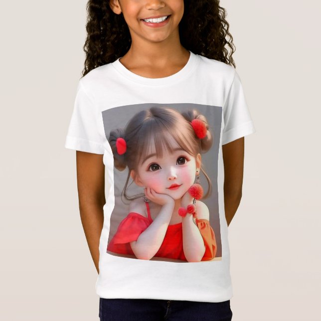 Girls' Fine Jersey T-Shirt – Adorable Cute Little  (Front)