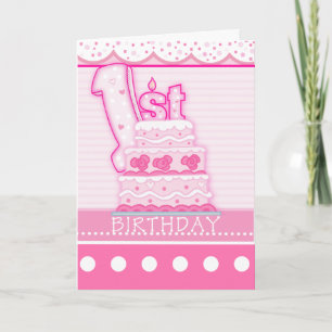 Girls First Birthday Card