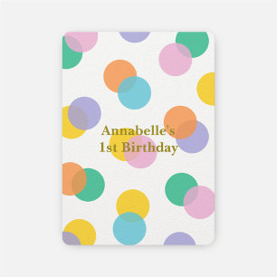 Girl's First Birthday Colourful Polka Dots Invitation
