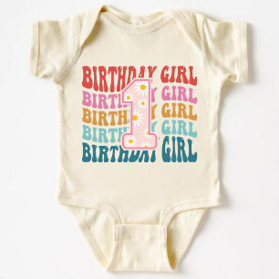Girls First Birthday Daisy flower Baby Bodysuit