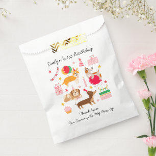 Girl's First Birthday Let's Pawty Favour Bags