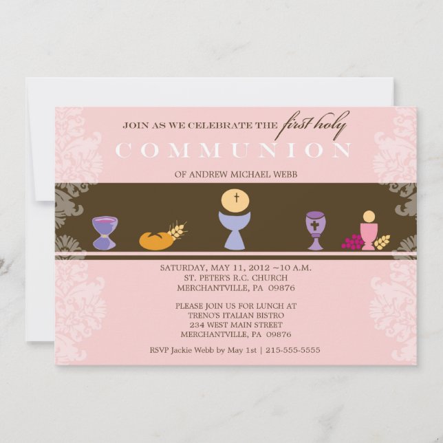 Girl's First Communion Invitation (Front)