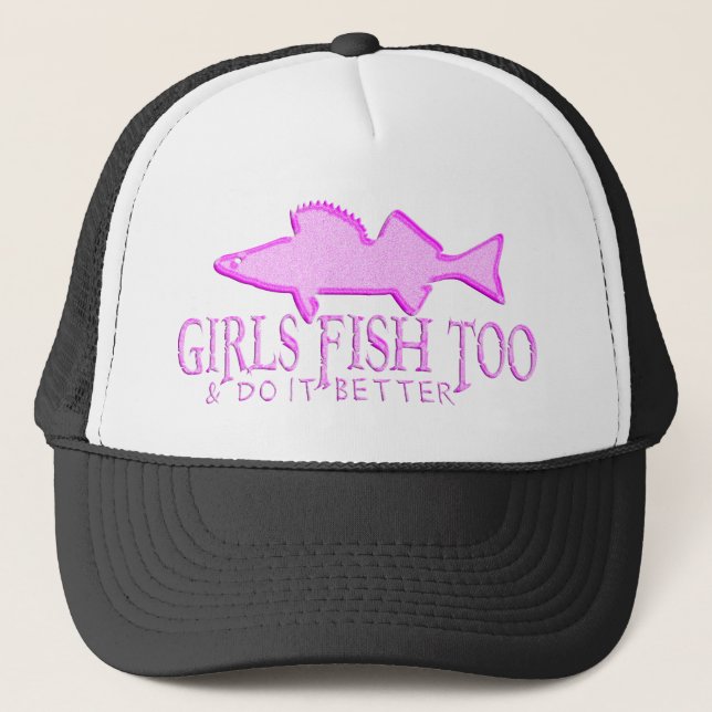 GIRLS FISH TOO WALLEYE TRUCKER HAT (Front)