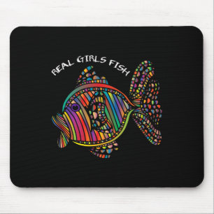 Girls Fishing Clothes Real Girls Fish Mouse Pad