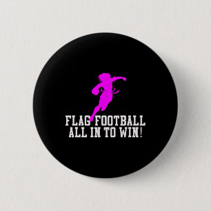 Girls Flag Football For Kids Youth Or Women Adults 6 Cm Round Badge