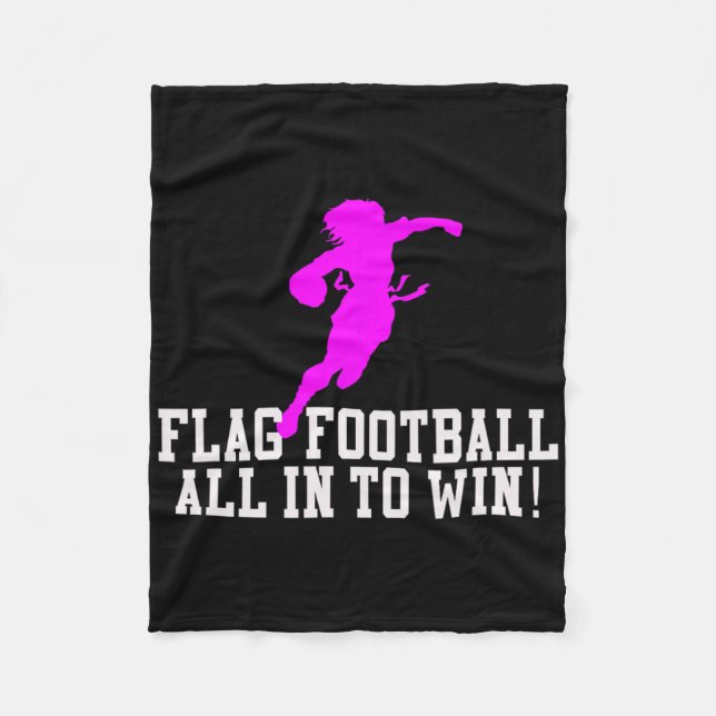 Girls Flag Football For Kids Youth Or Women Adults Fleece Blanket (Front)