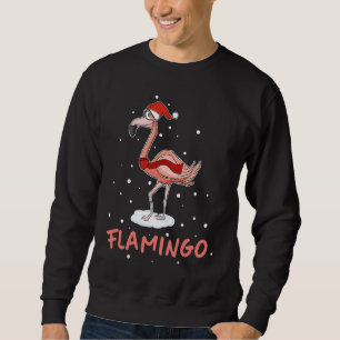 Girls Flamingo Lady Santa Christmas T Sweatshirt