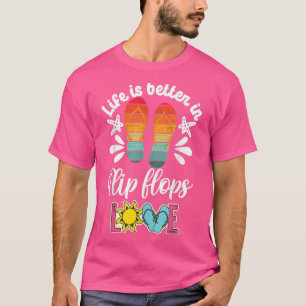 Girls Flip Flops Women Flipflops Camper Peace Love T-Shirt