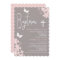 Girls Floral And Butterflies Baptism Invitation