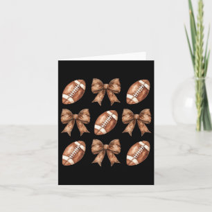 Girls Football Coquette Bow Football Mum Game Day Card