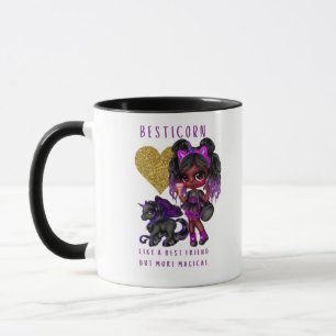 Girls Friend Gift Black Unicorn Besticorn Magical Mug