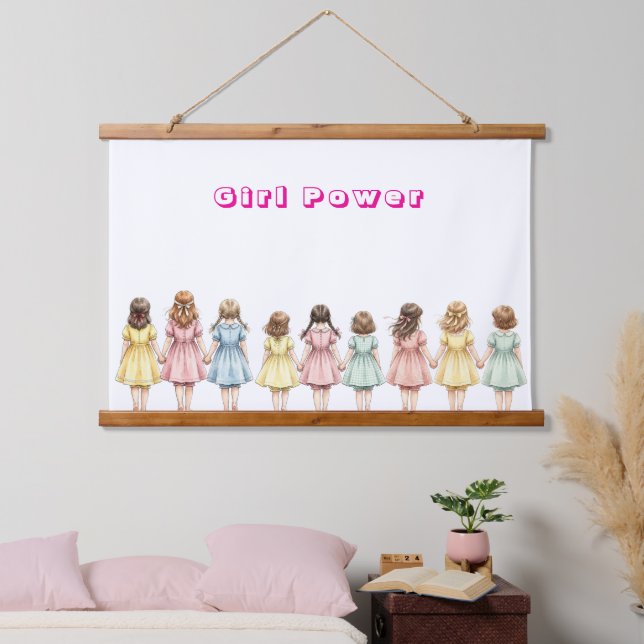 Girls Friends  Hanging Tapestry (Bedroom)