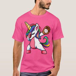 Girls Funny Dabbing Baseball Unicorn Apparel Youth T-Shirt
