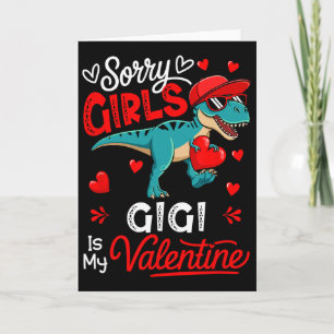 Girls Funny Joke Gigi Is My Valentine T-rex Sungle Card