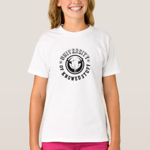 Girls Funny School UNIVERSITY OF KNOWED STUFF T-Shirt