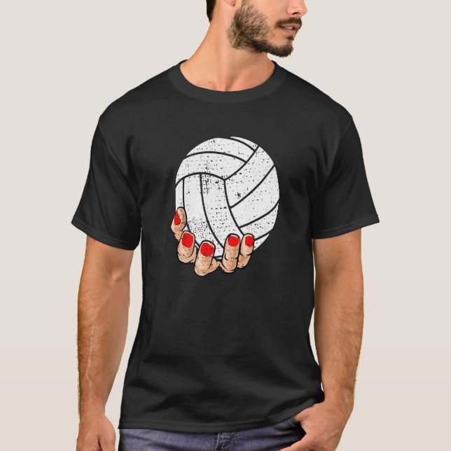 Girls Funny Volleyball Premium T-Shirt (Front)